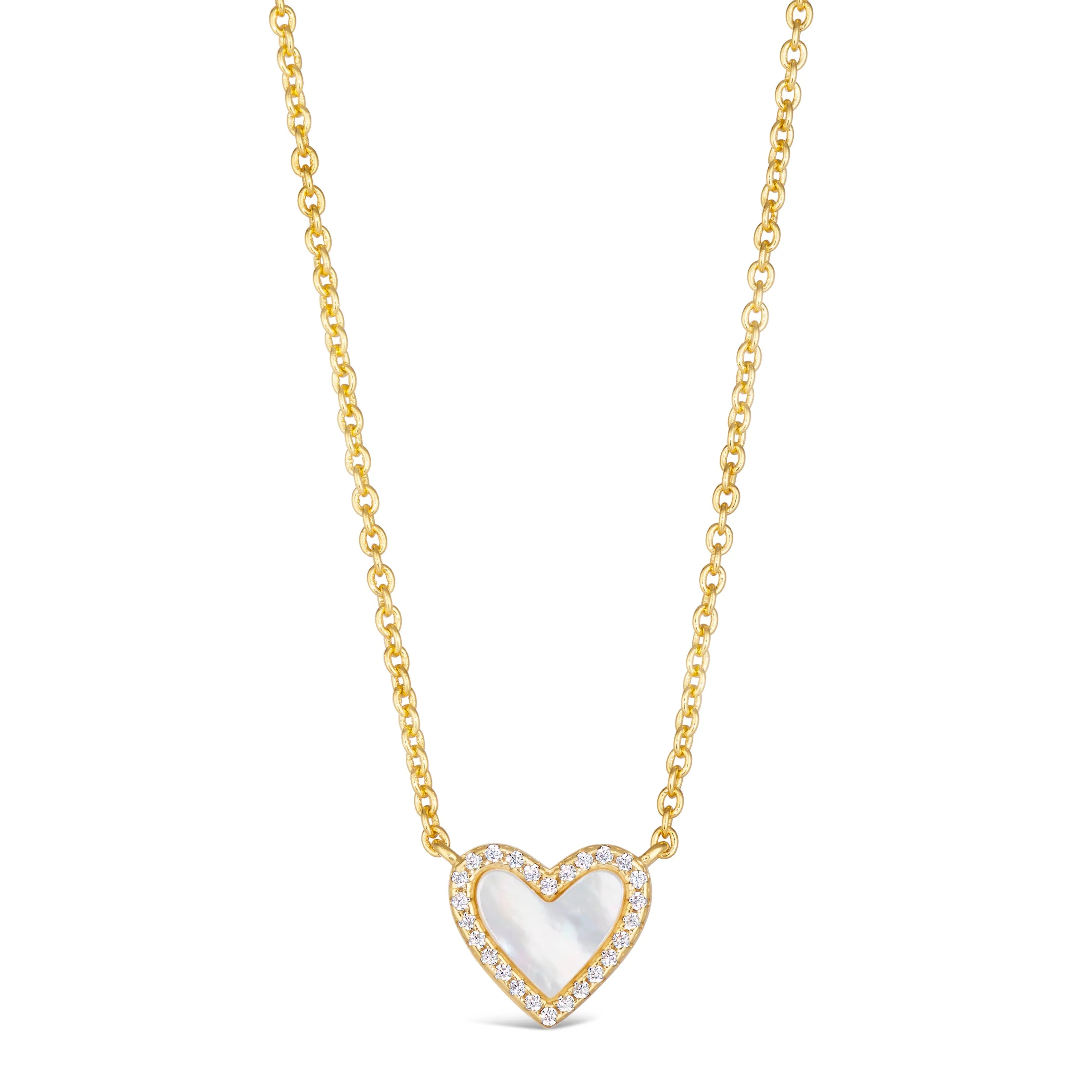 Petite Gem Inlay Necklace in Mother of Pearl