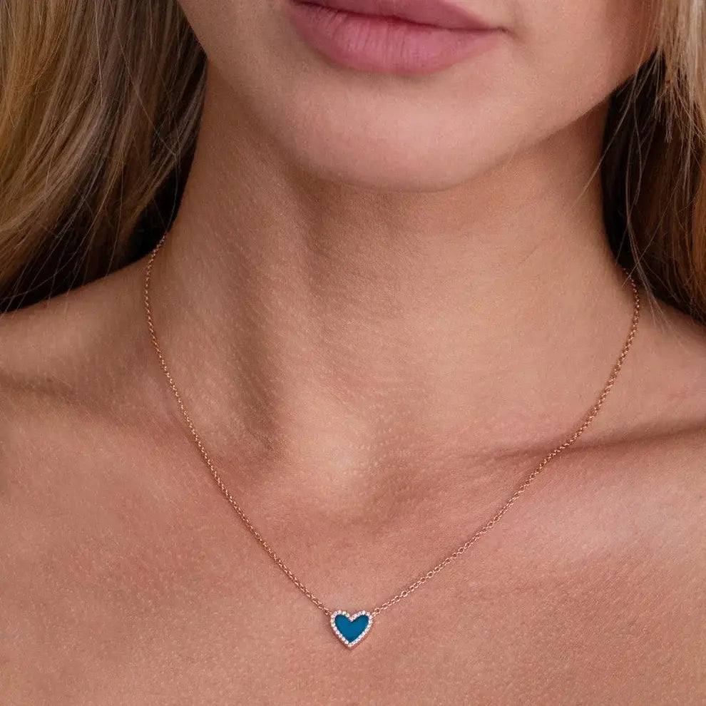 Petite Gem Inlay Necklace in Mother of Pearl