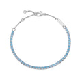 Petite Tennis Bracelet in Aqua Blue