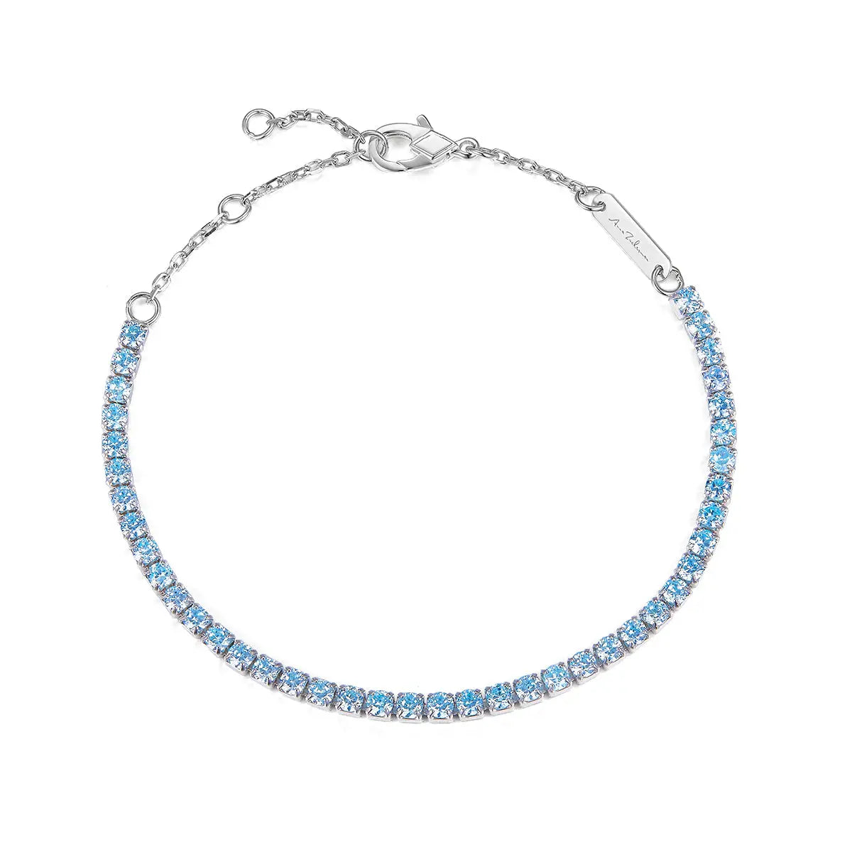 Petite Tennis Bracelet in Aqua Blue