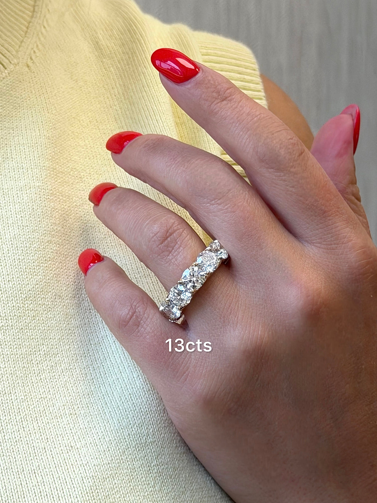 Lab Grown Round Diamond U-Prong Eternity Band
