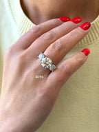 Lab-Grown Three Stone Round Brilliant Diamond Engagement Ring
