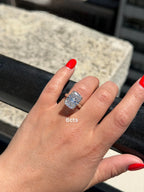 Lab-Grown Elongated Cushion Diamond Double Claw Engagement Ring