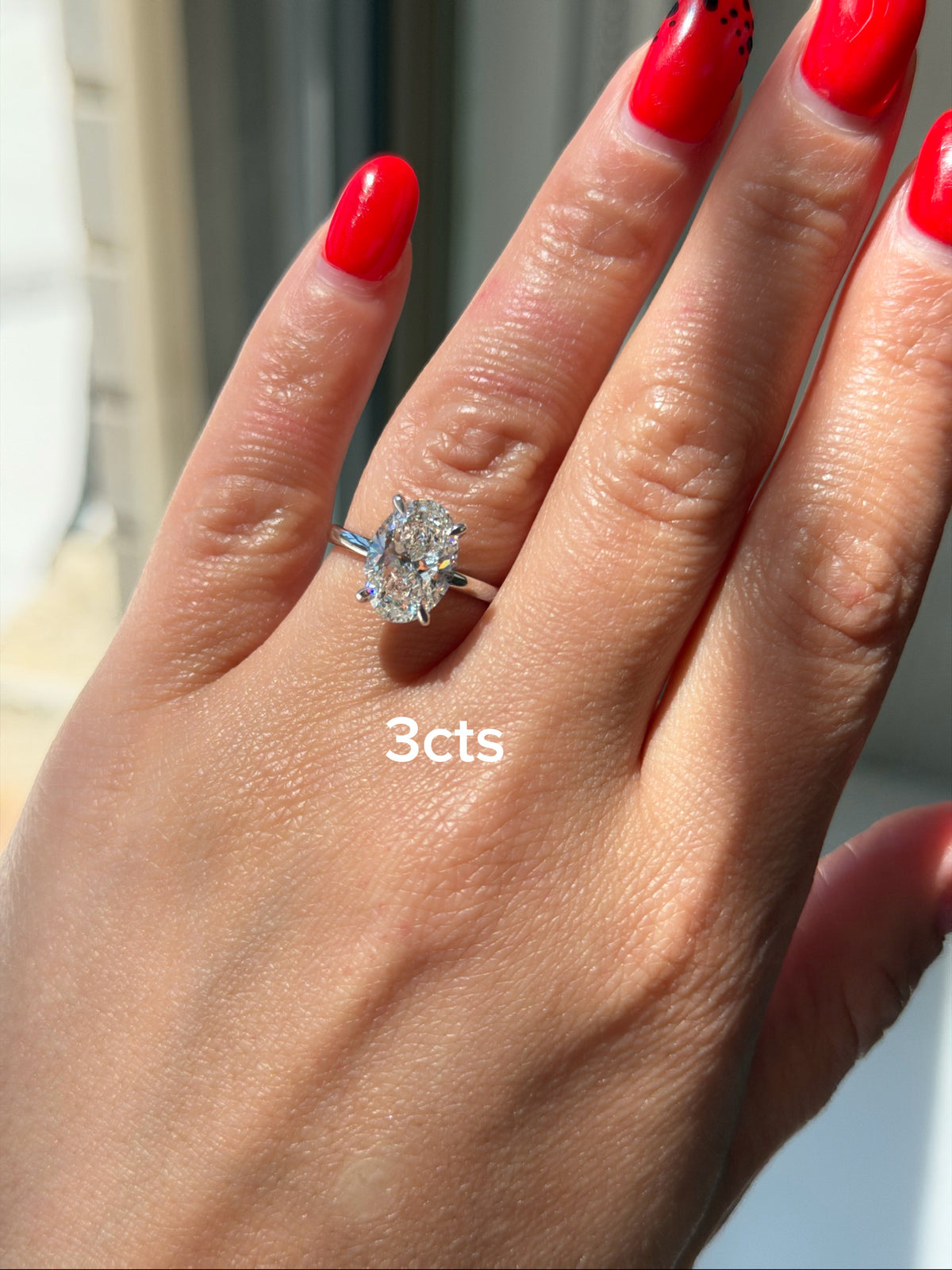 Lab-Grown Oval Diamond Solitaire Engagement Ring