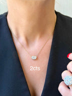 Lab Grown Oval Diamond Bezel Pendant