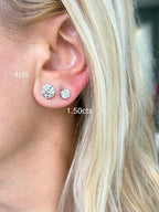 Lab-Grown Round Diamond Stud Earrings, 4-Prong