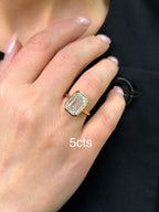 Lab Grown Emerald Cut Diamond Bezel Solitaire Ring