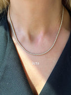 Lab-Grown Round Diamond Tennis Necklace, 3-Prong
