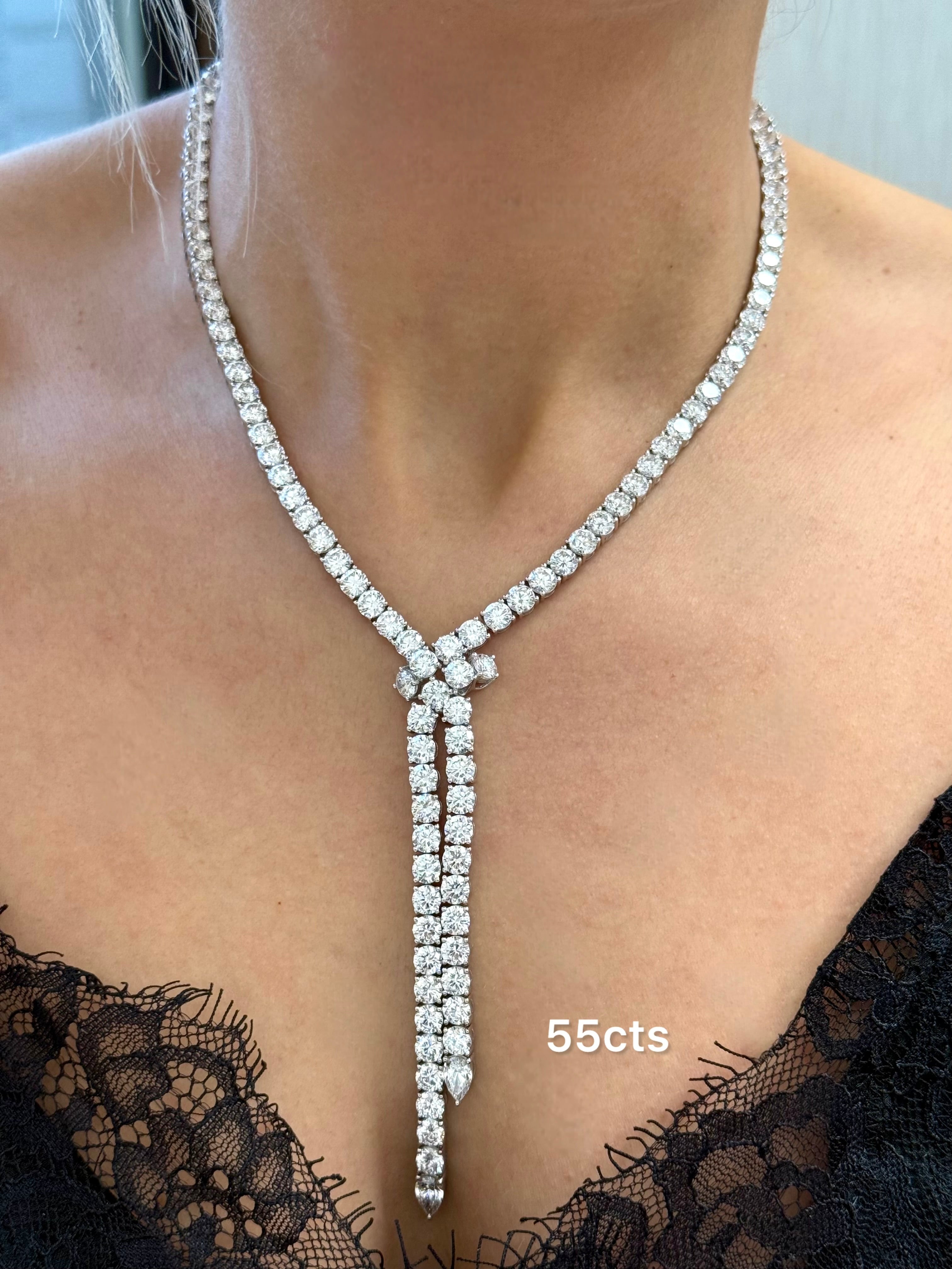 Lab Grown 55cts Lariat Necklace