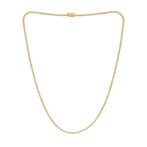Lab-Grown Round Diamond Tennis Necklace, 4-Prong