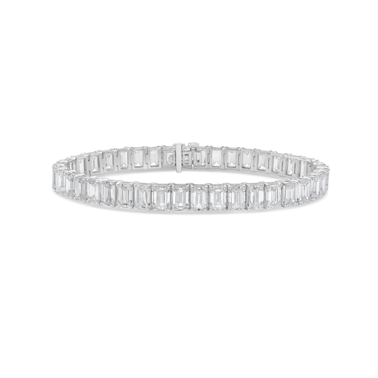 Lab Grown Emerald Cut Diamond Tennis Bracelet