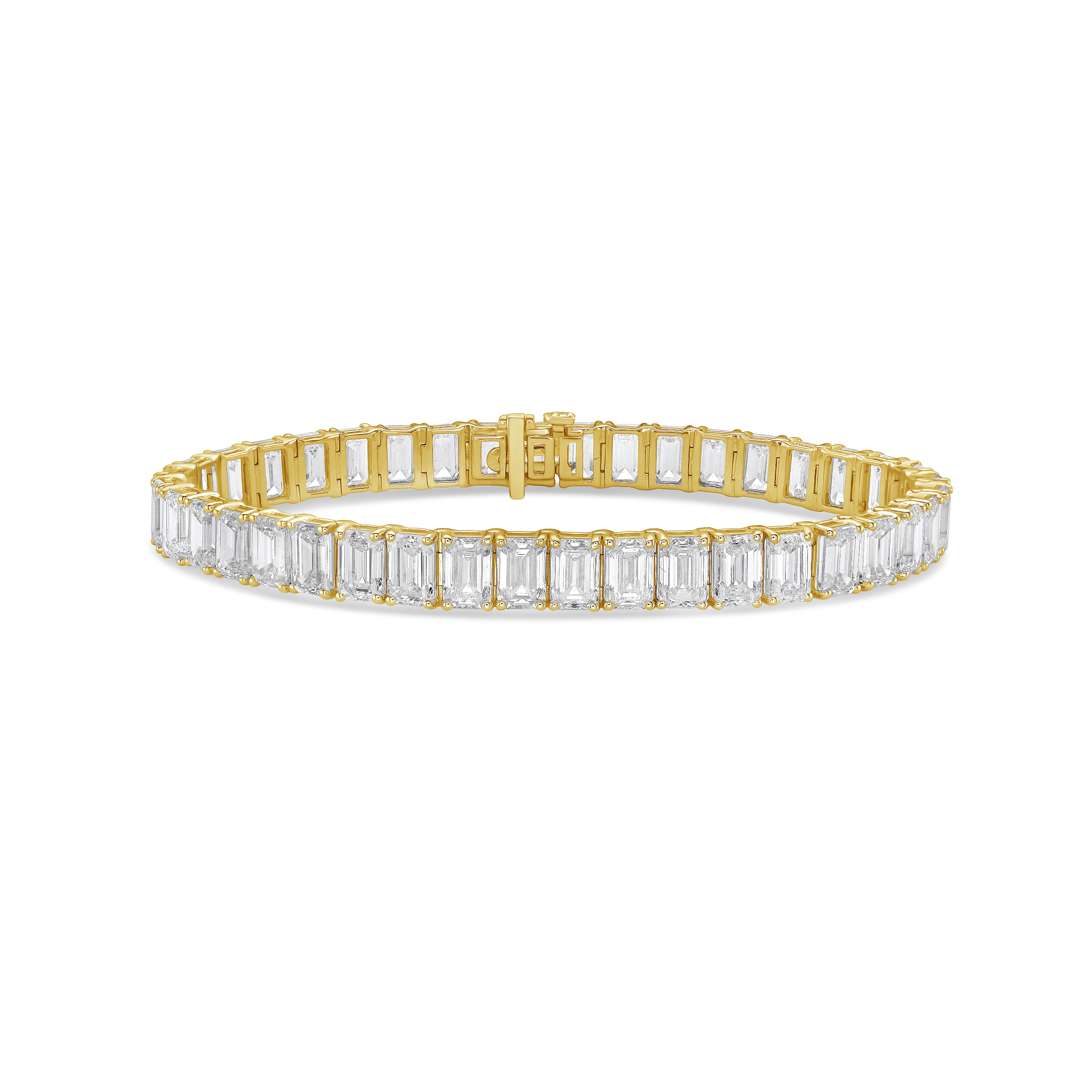 Lab Grown Emerald Cut Diamond Tennis Bracelet