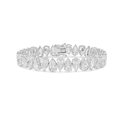 Lab Grown Pear Diamond Tennis Bracelet