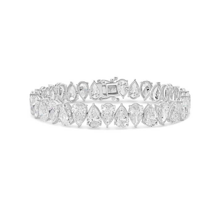 Lab Grown Pear Diamond Tennis Bracelet