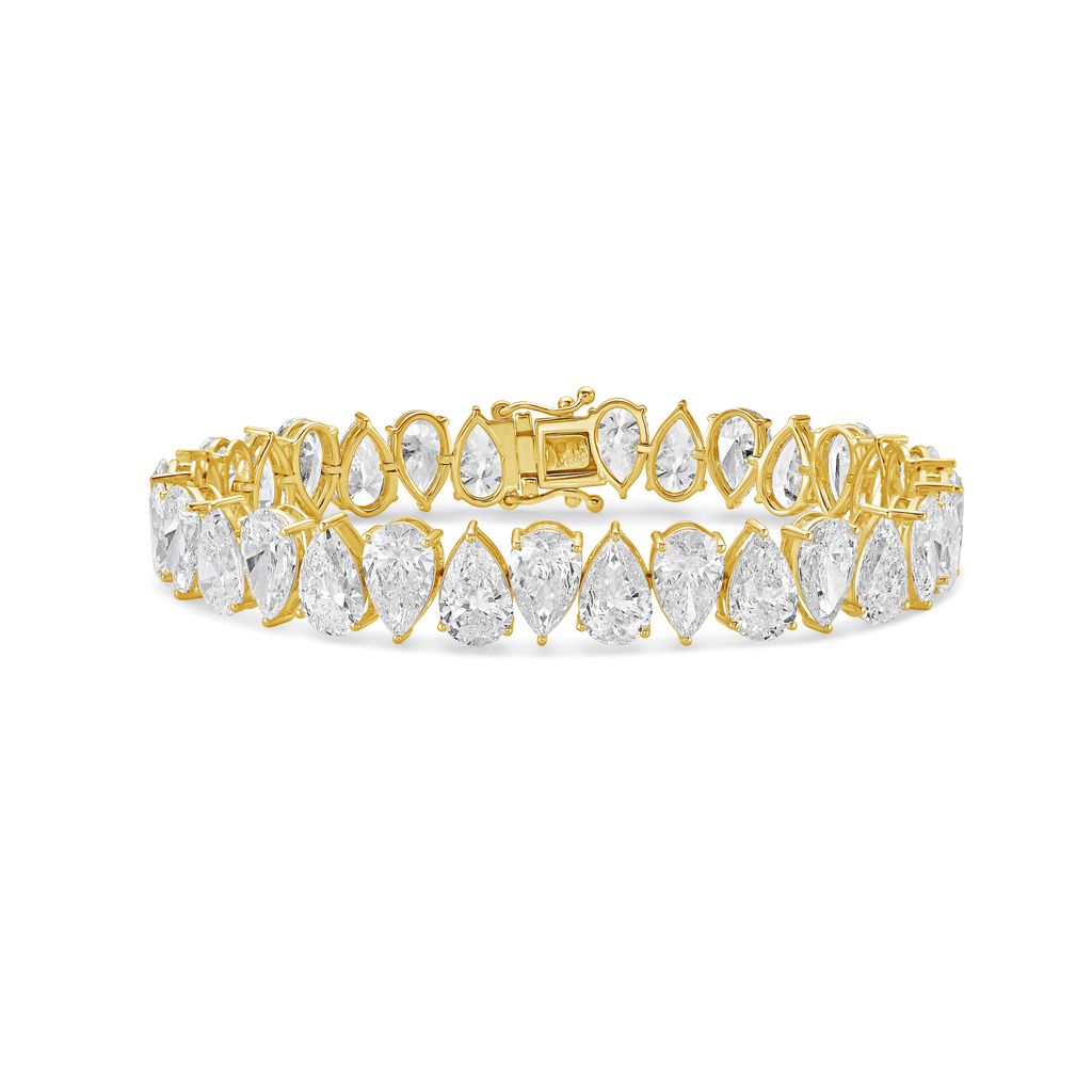 Lab Grown Pear Diamond Tennis Bracelet