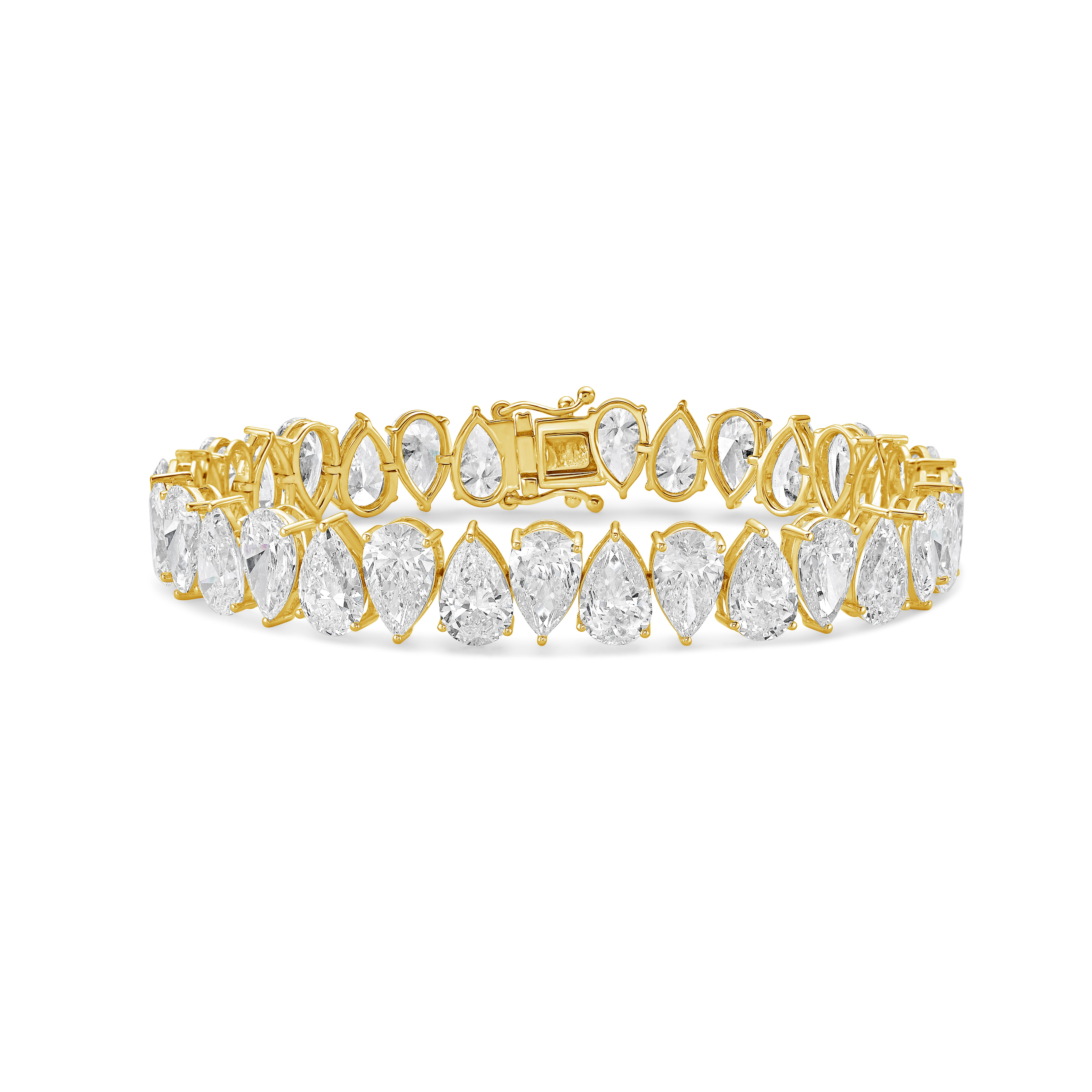 Lab Grown Pear Diamond Tennis Bracelet