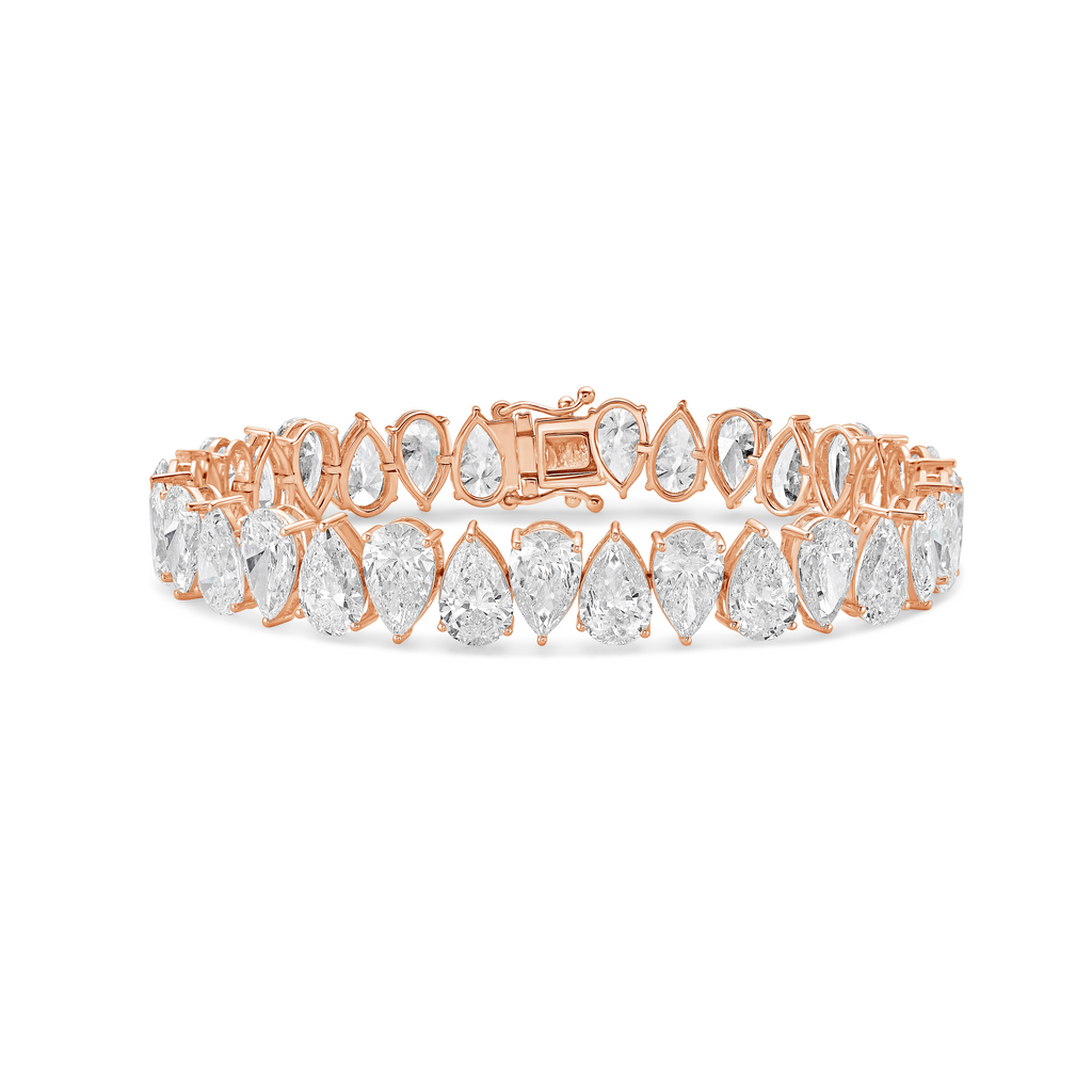 Lab Grown Pear Diamond Tennis Bracelet