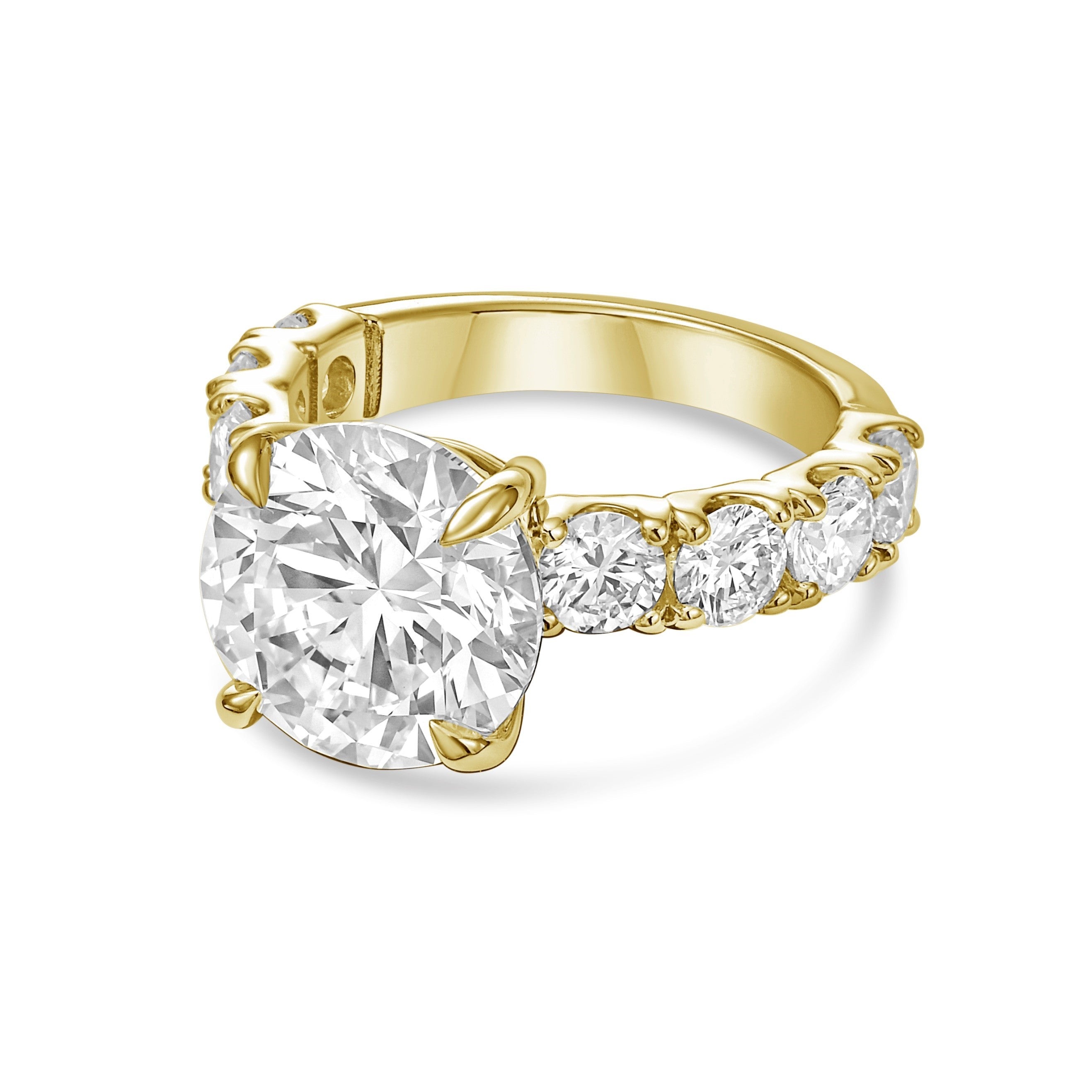 Lab-Grown Round Diamond Ring with Accents