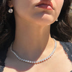 36.56cts Platinum 3 Prong Diamond Tennis Necklace