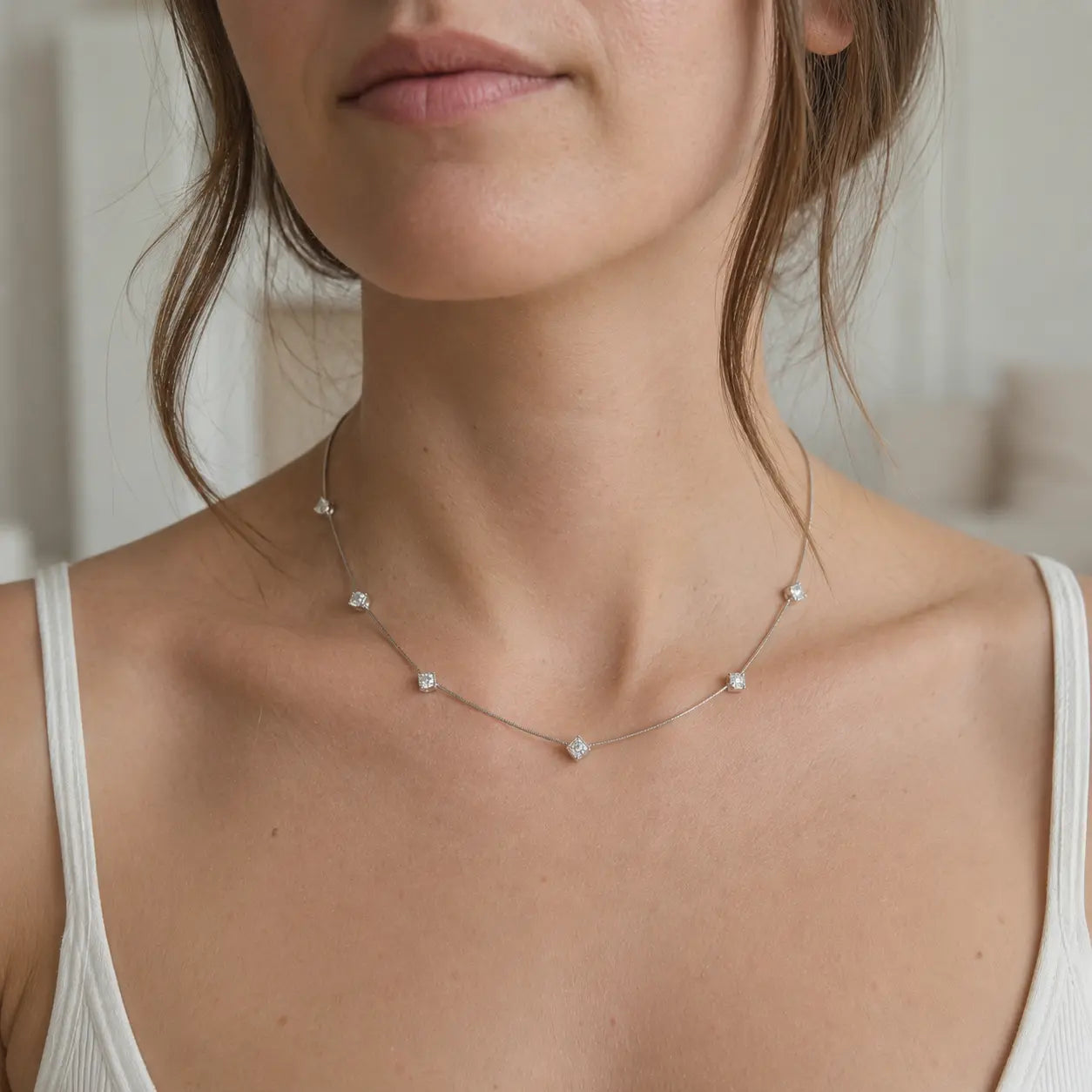 Platinum Drops Choker