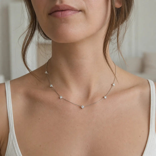 Platinum Drops Choker