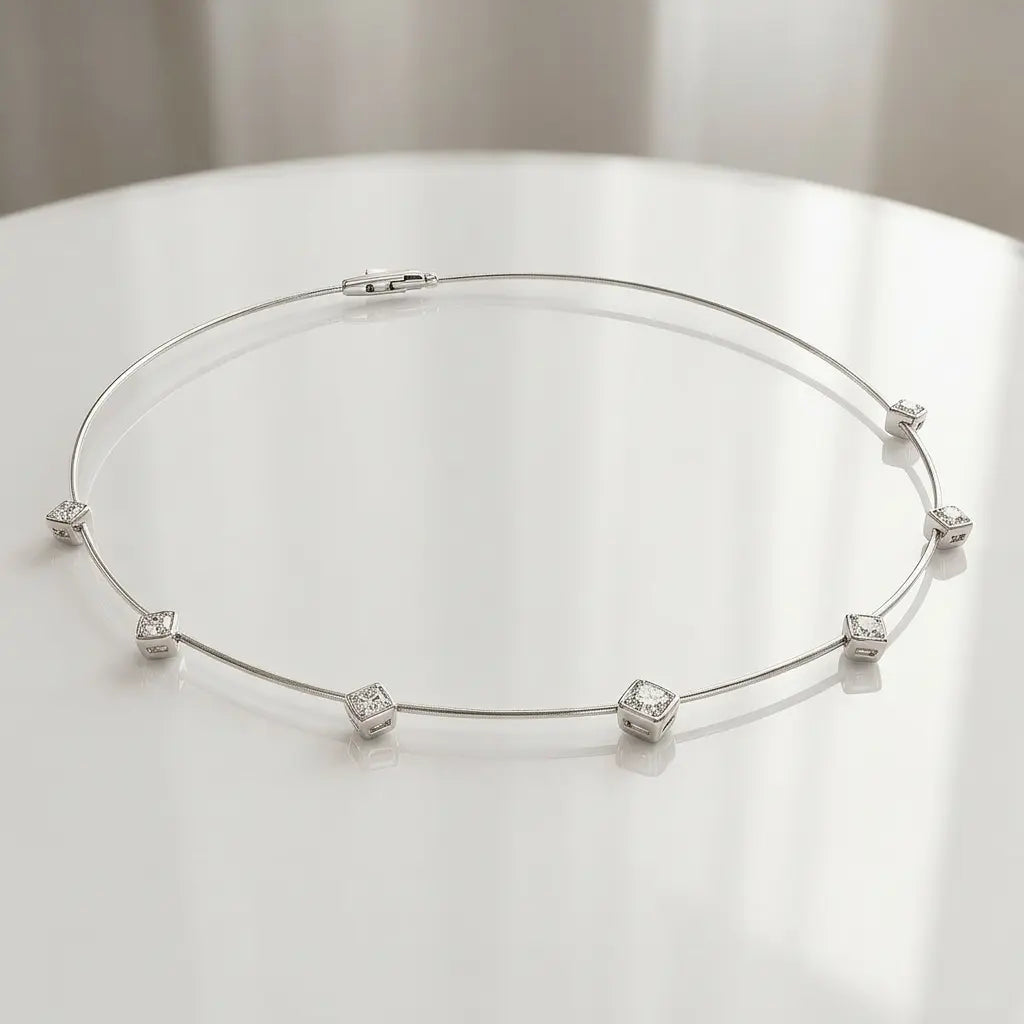 Platinum Drops Choker
