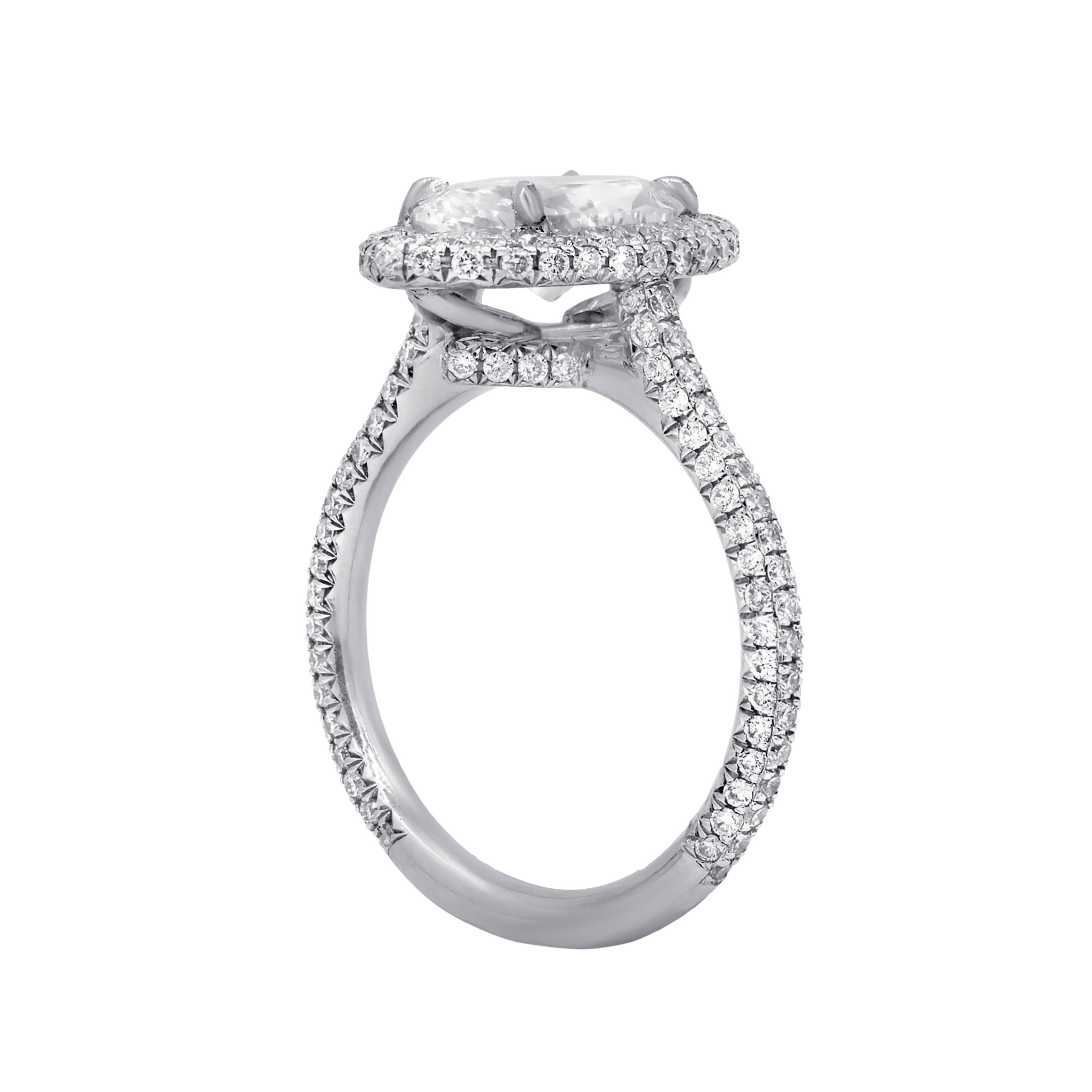 2.0ct Marquise Cut Surrounded by 1.2cts of Diamonds Ring