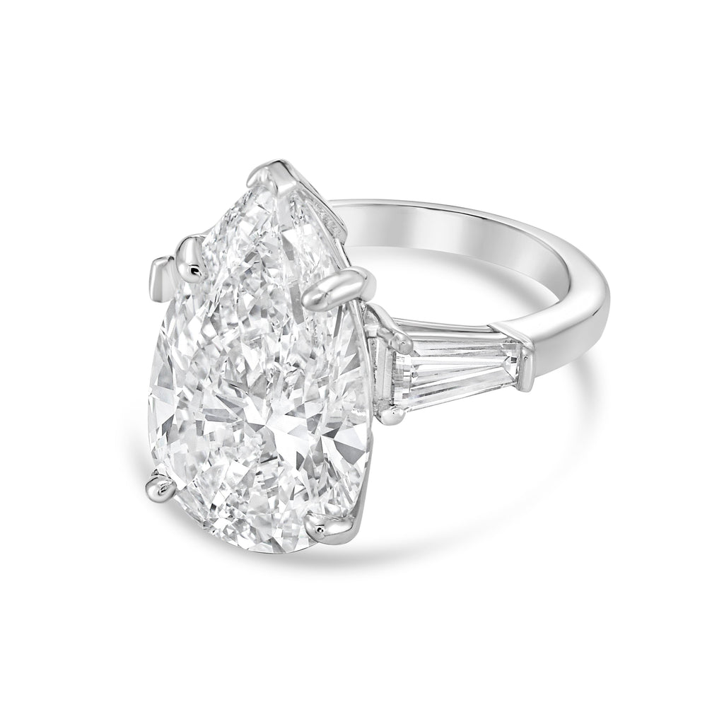 2.01ct Pear shaped Diamond Three Stone Ring