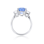 Platinum Sapphire and Emerald Diamonds Three Stone Ring