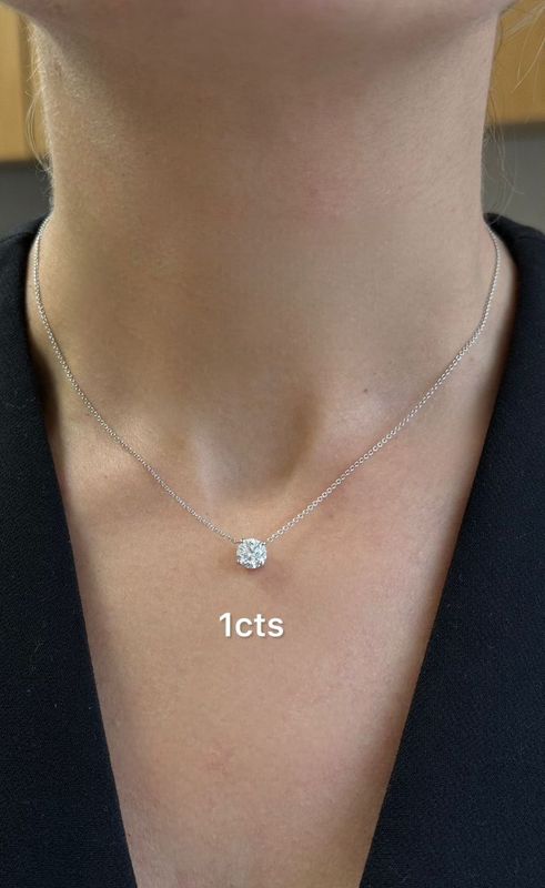 Lab-Grown Round Diamond Solitaire Pendant