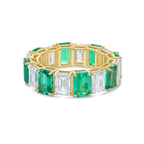 Lab Grown Alternating Diamond & Emerald Eternity Band