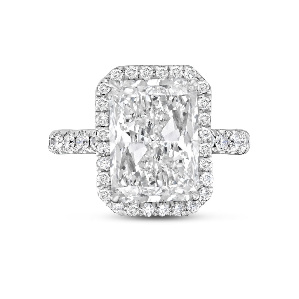 Radiant Cut Diamond Halo Engagement Ring