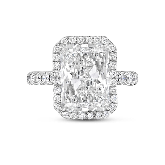Radiant Cut Diamond Halo Engagement Ring