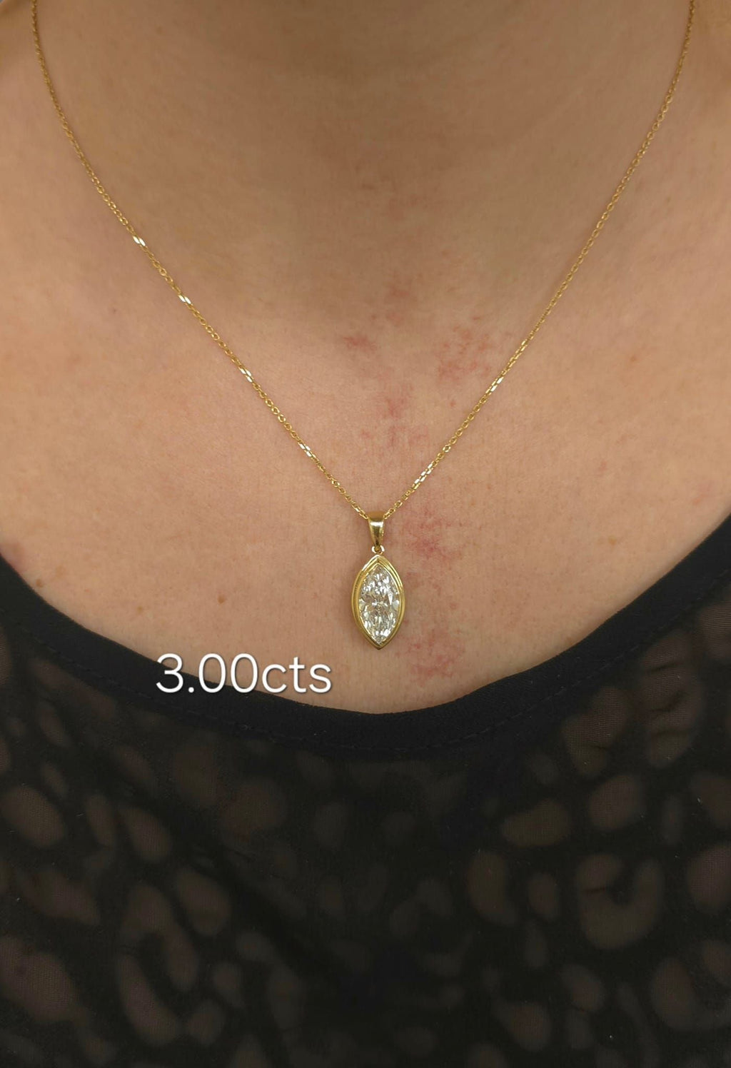 Lab Grown Marquise Diamond Bezel Pendant With Bail