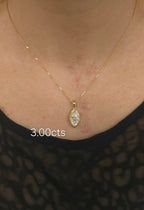 Lab Grown Marquise Diamond Bezel Pendant With Bail