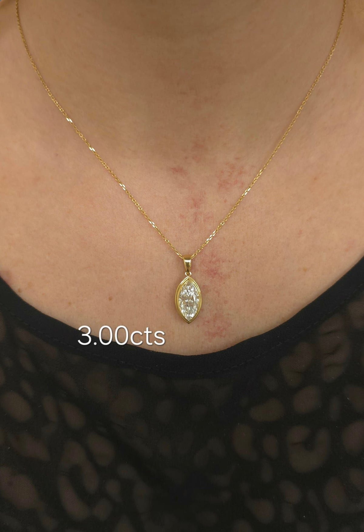 Lab Grown Marquise Diamond Bezel Pendant With Bail