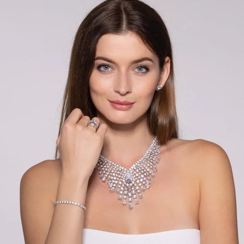 Queen Bee Diamond Crystalline Statement Necklace