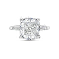 Three Stone Cushion Diamond  Engagement Ring