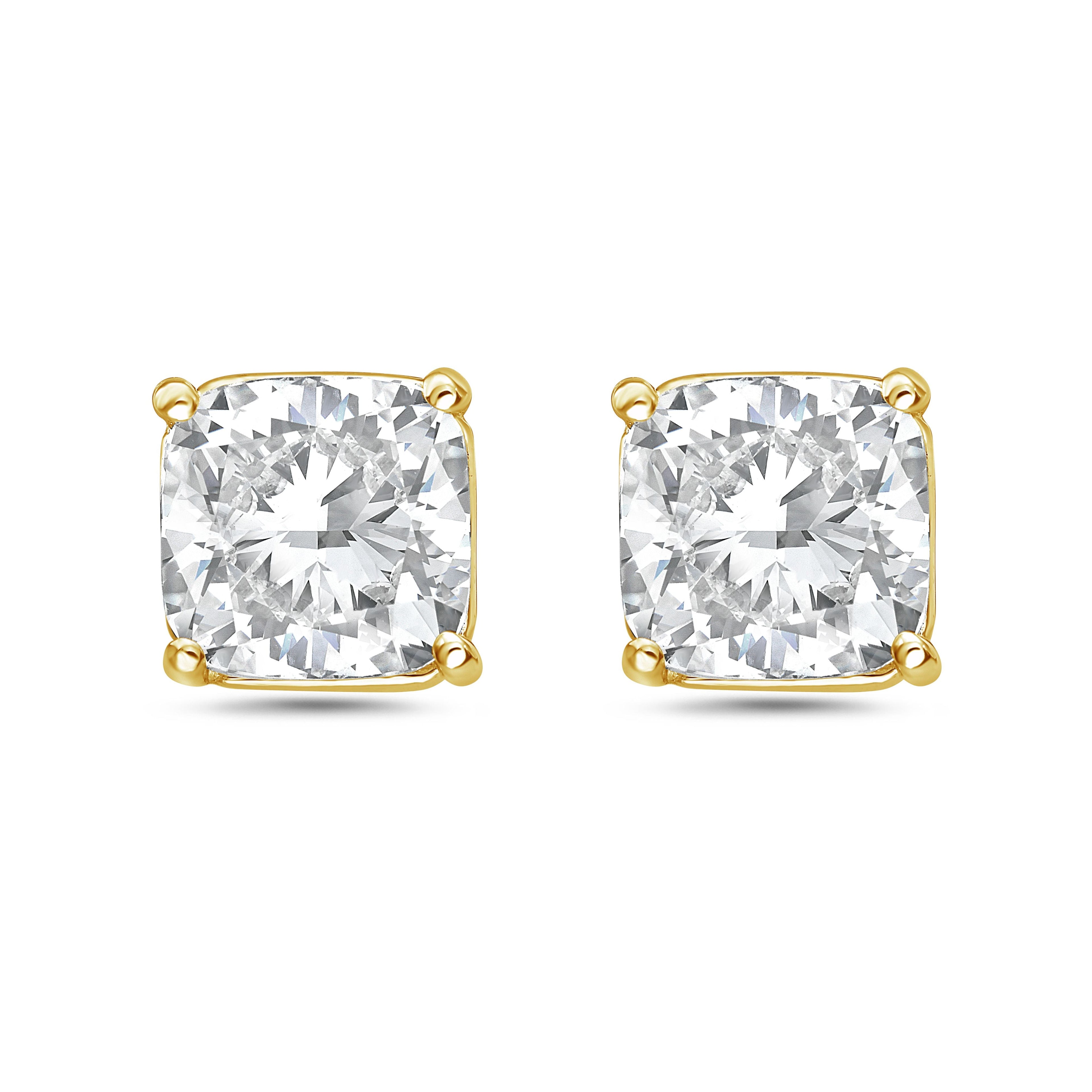 Lab Grown Square Cushion Studs