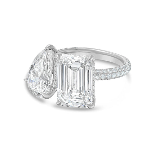 Lab Grown Pear And Emerald Diamond Ring