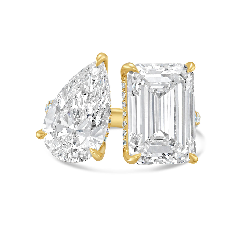 Lab Grown Pear And Emerald Diamond Ring