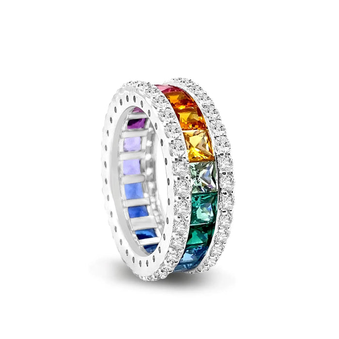 Rainbow Sapphire Eternity Ring
