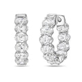 Lab Grown Oval Diamond Hoop Earrings - 0.75"