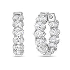 Lab Grown Oval Diamond Hoop Earrings - 0.75"