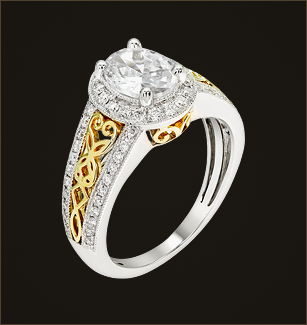 18ct White Gold 0.50ct Diamond Curved Wedding Ring