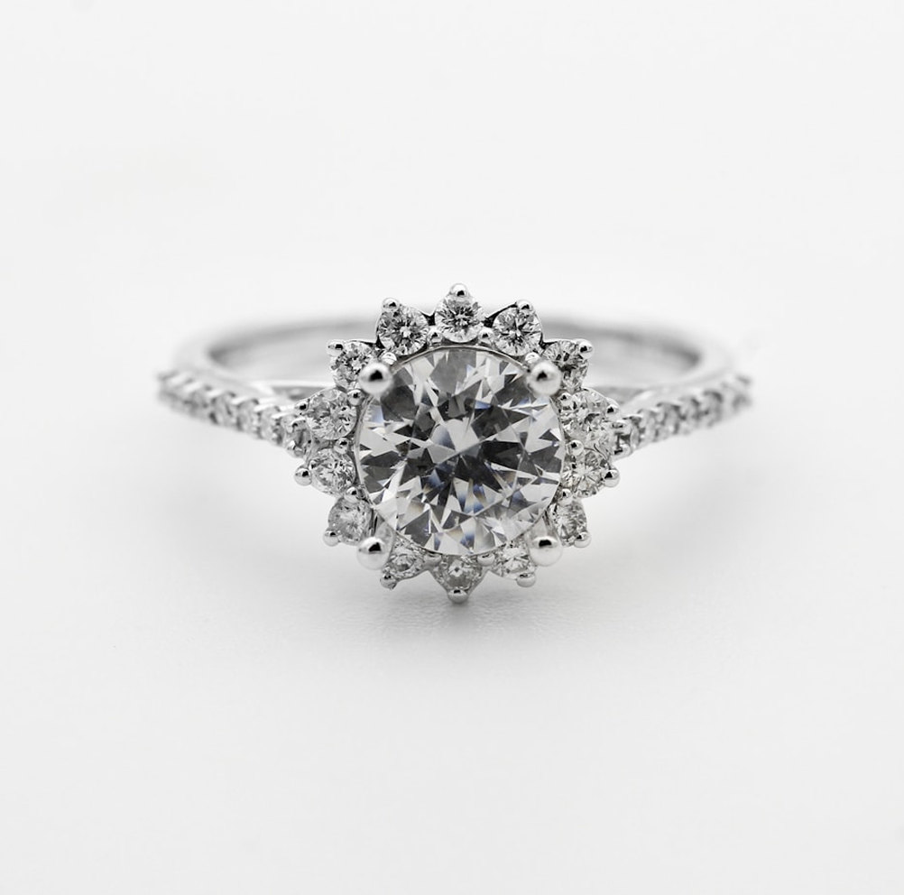 18ct White Gold 0.50ct Diamond Curved Wedding Ring