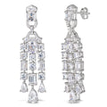 Red Carpet Worthy Chandelier Earrings White Diamond Crystalline