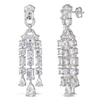Red Carpet Worthy Chandelier Earrings White Diamond Crystalline