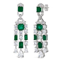 Red Carpet Worthy Chandelier Earrings by Kathy Hilton in Emerald