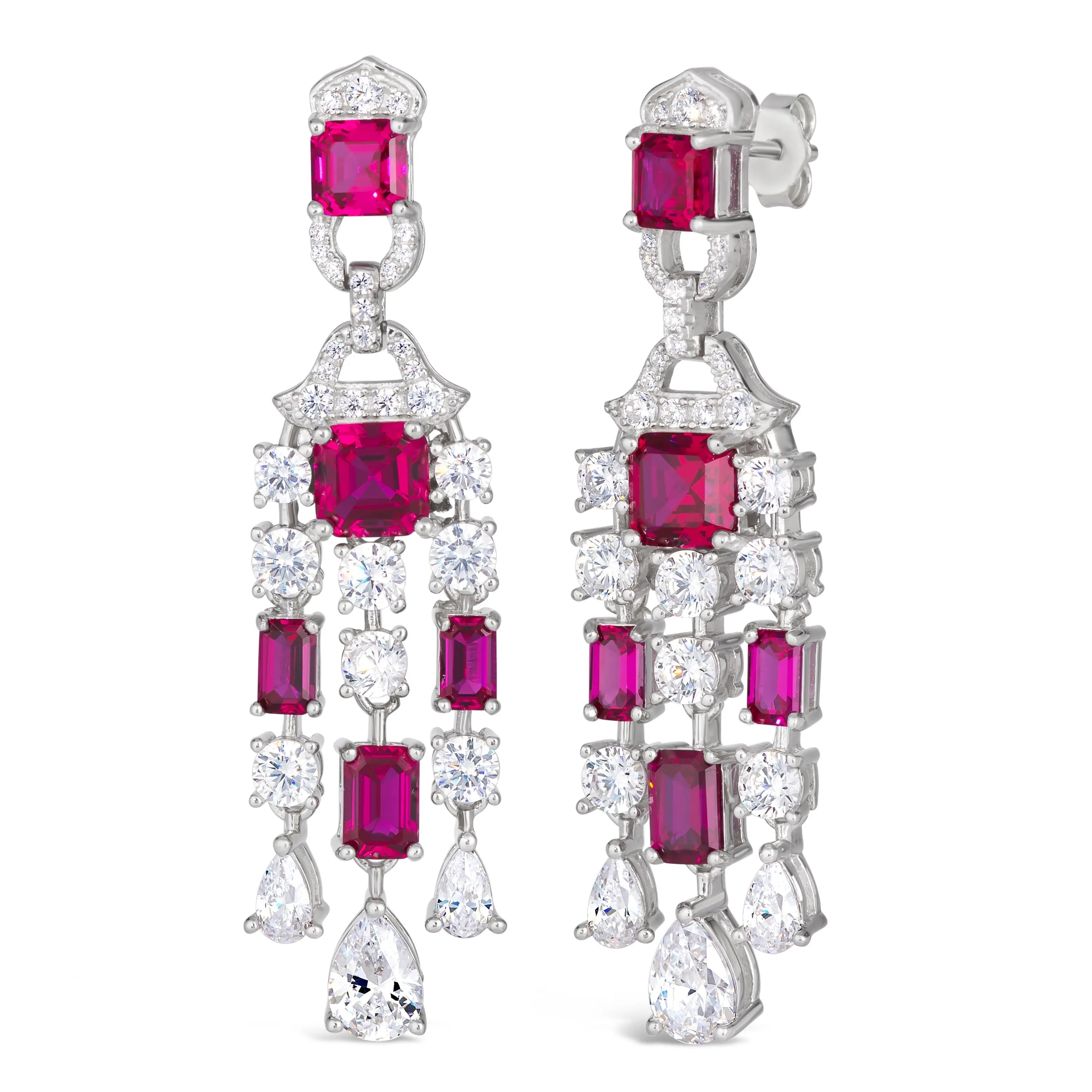 Red Carpet Worthy Chandelier Earrings by Kathy Hilton in Ruby